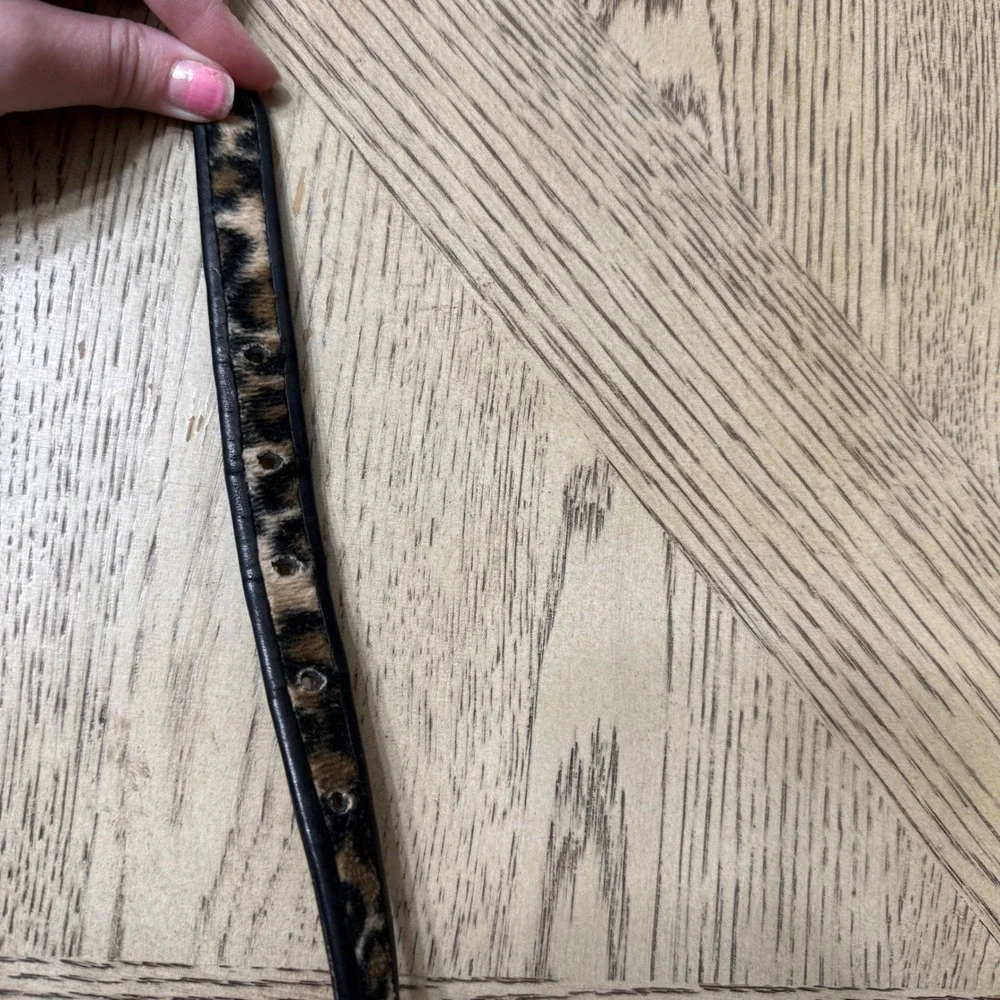 Brighton Women's Leopard Print Leather Belt Silver‎ Buckle Size 30 B7903